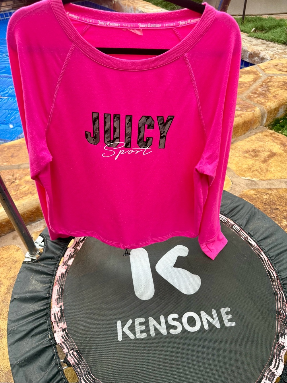 Juicy Couture Hot Pink Long Sleeve 'Juicy Sport' Top